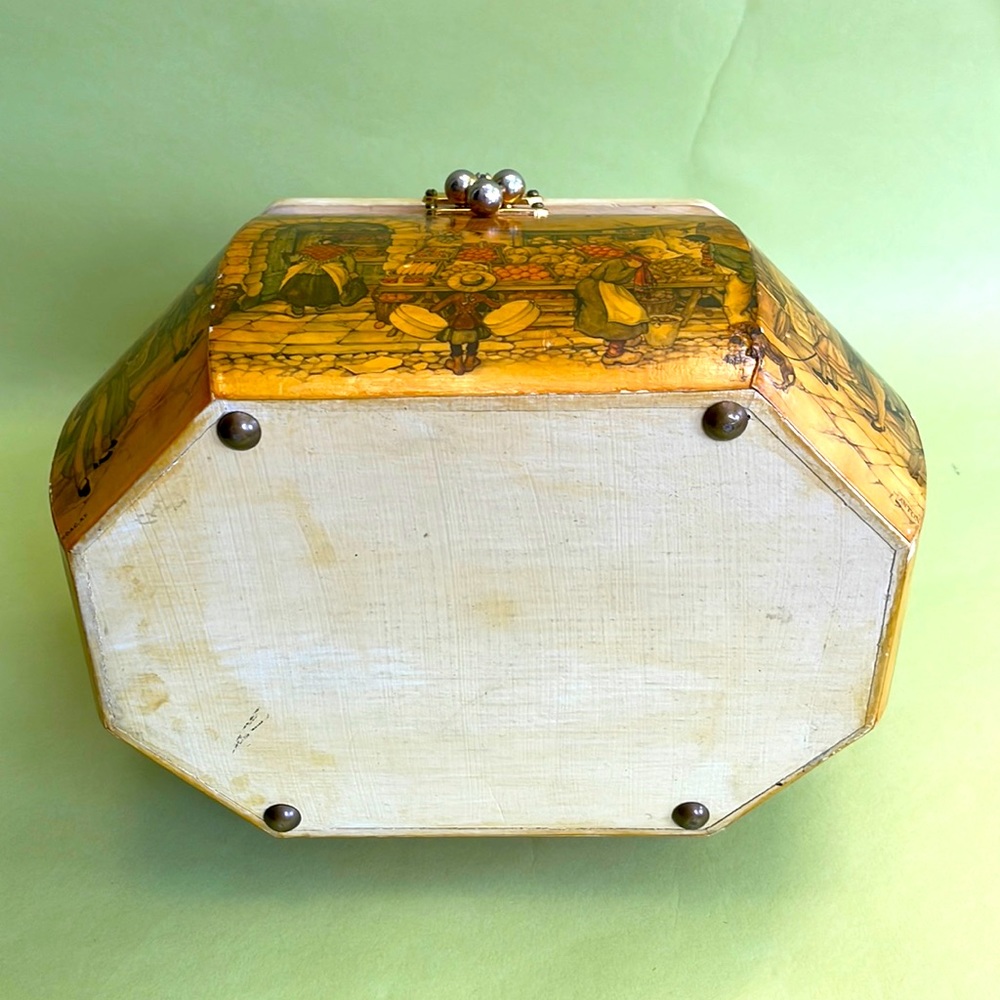 Vintage wooden handmade bag with unique lock - Picture 13 of 16